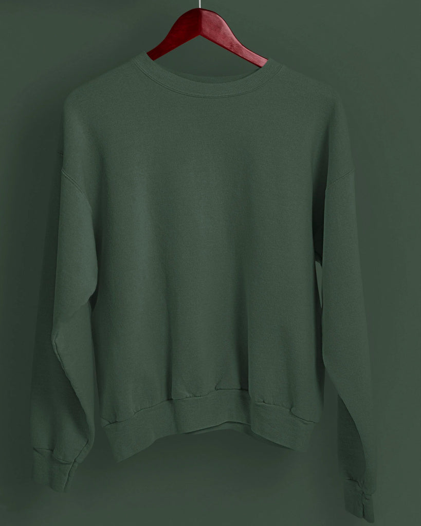 Melangebox Military Green Drop Shoulder SweatshirtÃ‚Â 