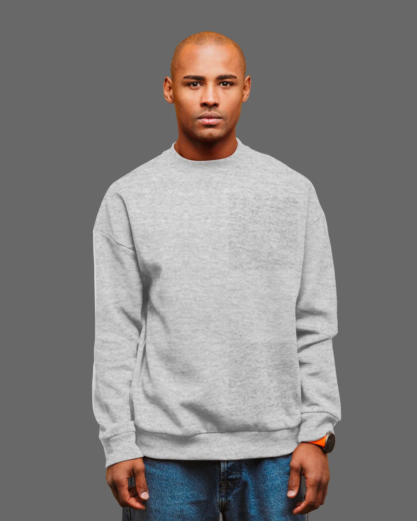 Melangebox Drop Shoulder Sweatshirt: Grey Melange