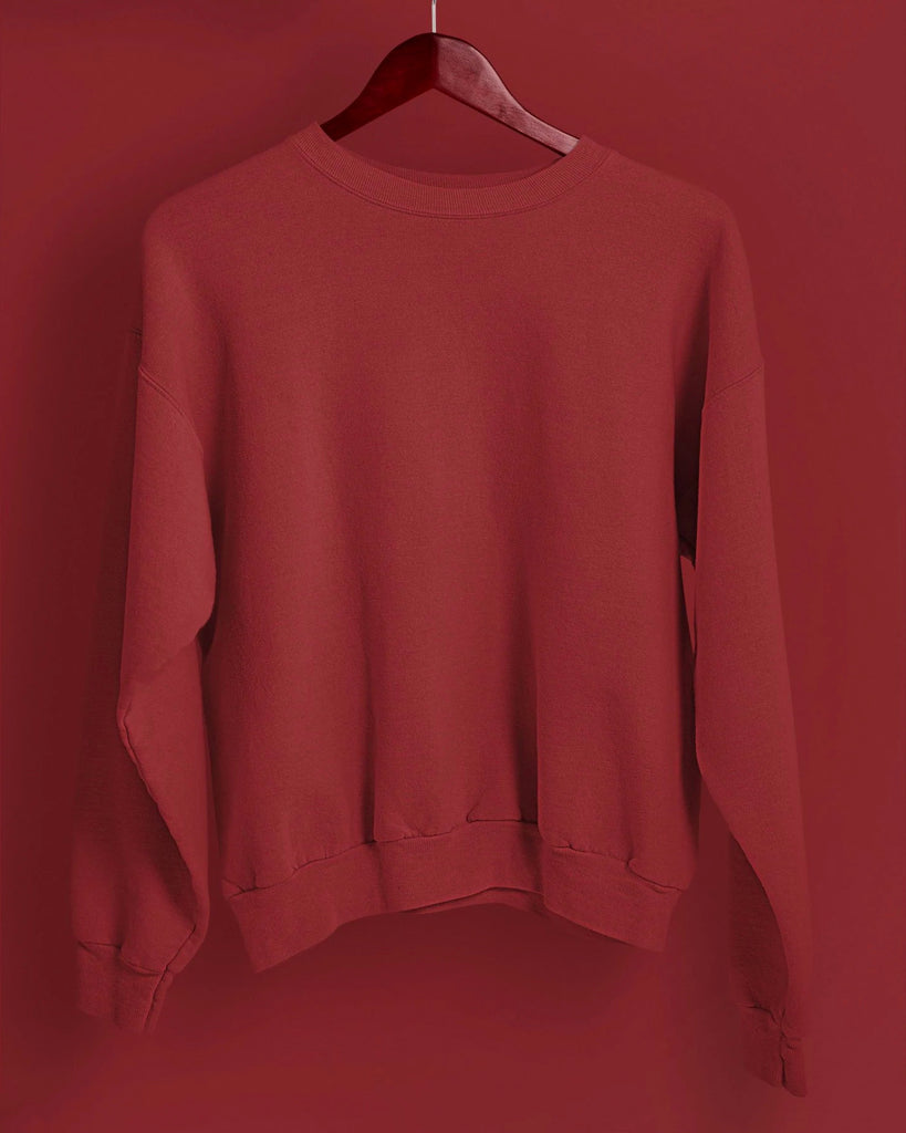 Melangebox Drop Shoulder Sweatshirt: Crimson