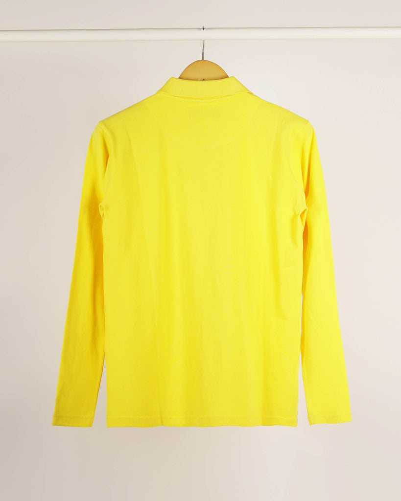 Melangebox Full Sleeves Polo Tee: Lemon Yellow