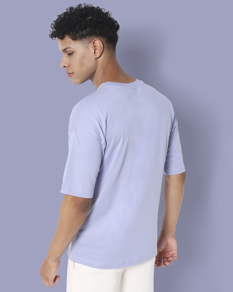 Melangebox Drop Shoulder HW Crew Tee: Periwinkle