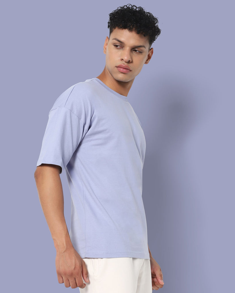 Melangebox Drop Shoulder HW Crew Tee: Periwinkle