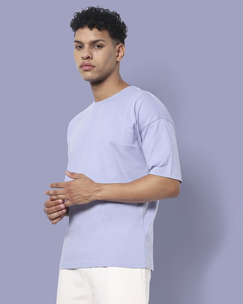 Melangebox Drop Shoulder HW Crew Tee: Periwinkle