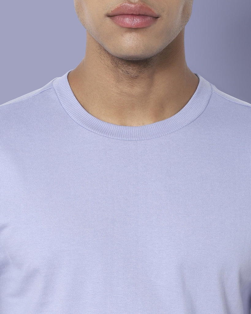 Melangebox Drop Shoulder HW Crew Tee: Periwinkle