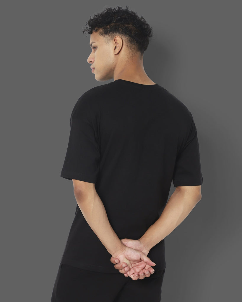 Melangebox Drop Shoulder HW Crew Tee: Black