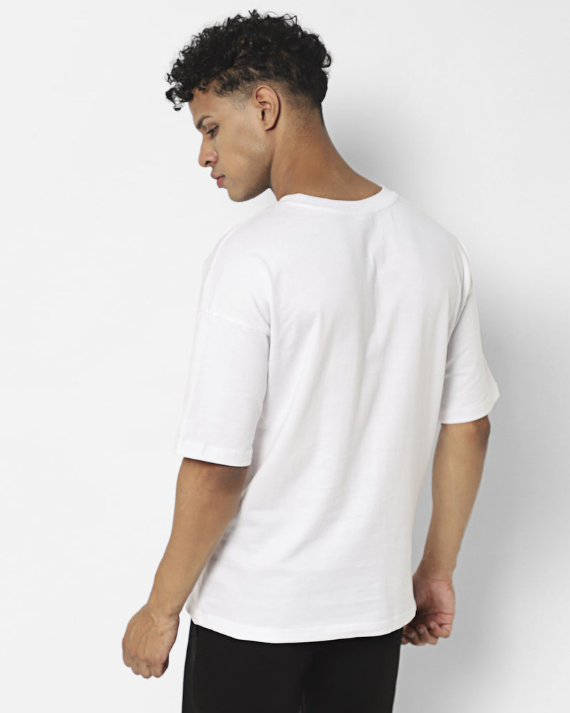 Melangebox Drop Shoulder HW Crew Tee: White