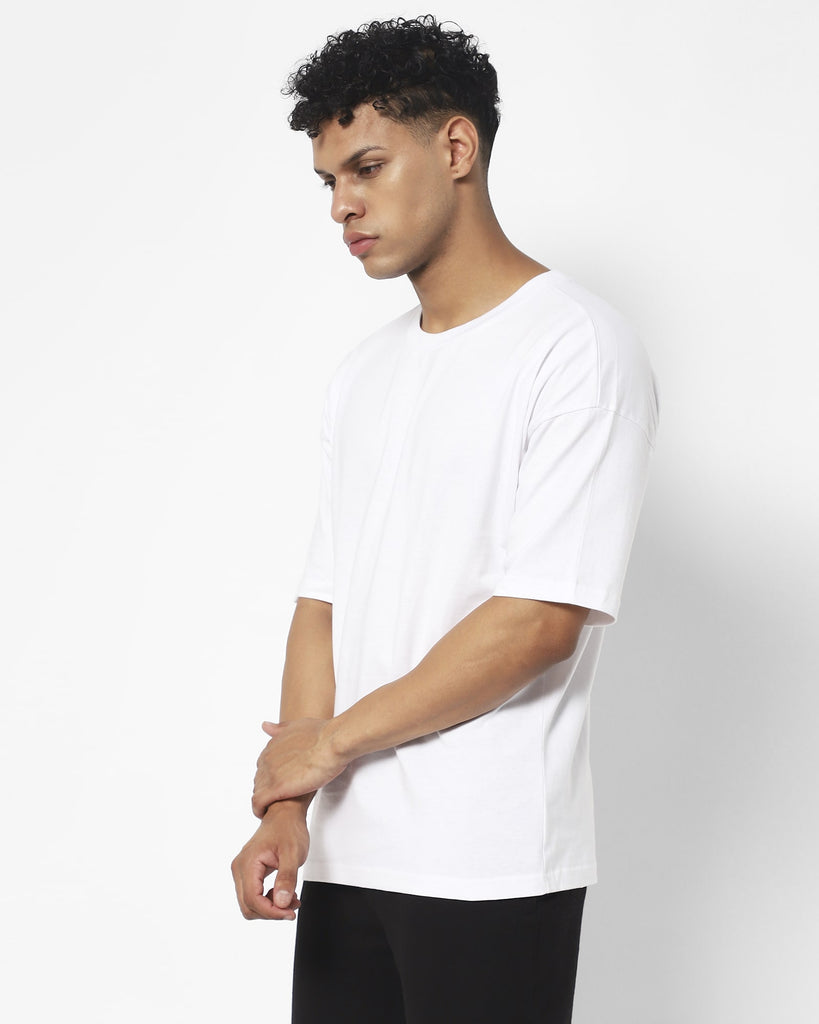 Melangebox Drop Shoulder HW Crew Tee: White