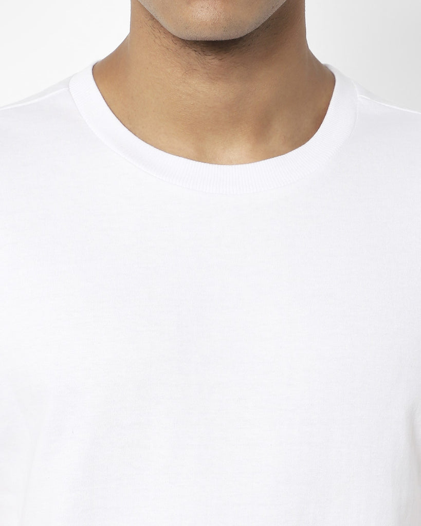 Melangebox Drop Shoulder HW Crew Tee: White