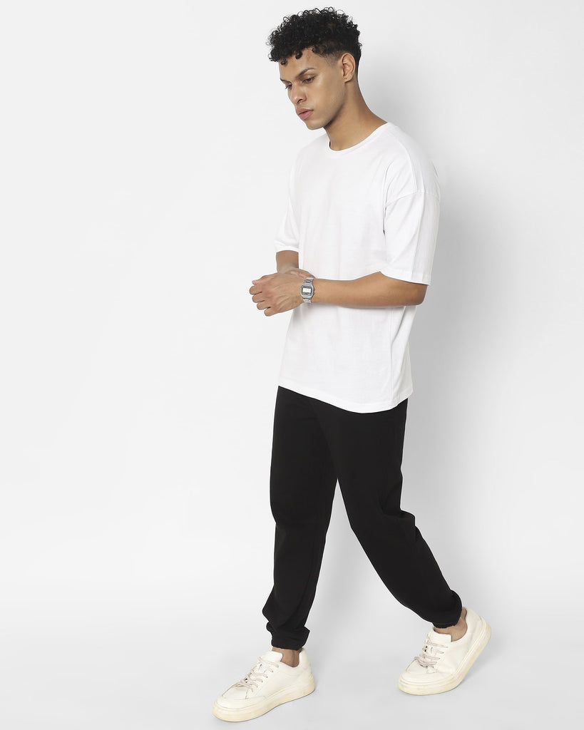 Melangebox Drop Shoulder HW Crew Tee: White