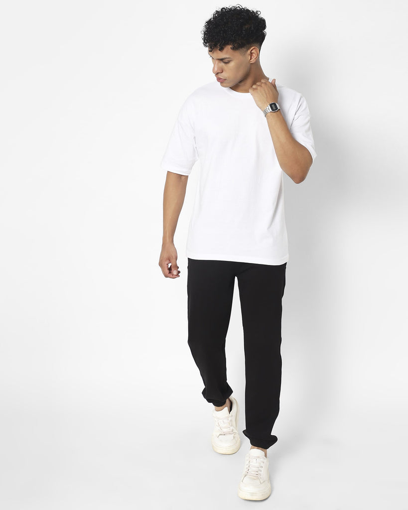 Melangebox Drop Shoulder HW Crew Tee: White