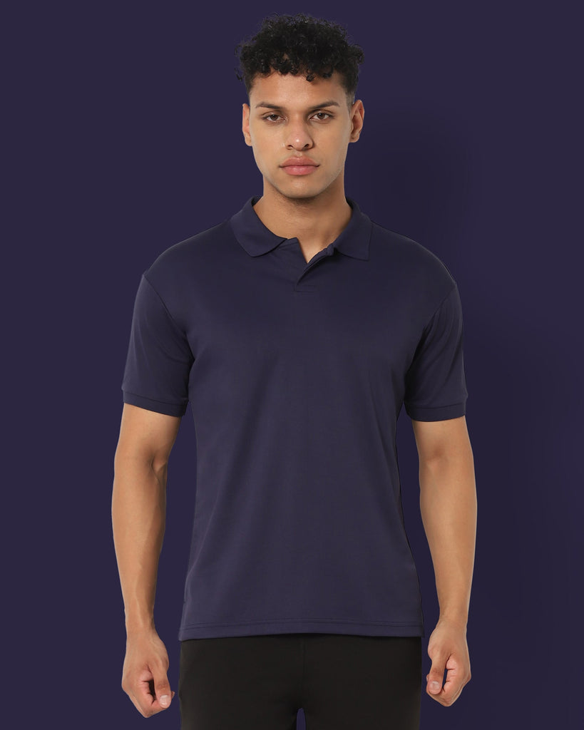 Melangebox Swift Dry Polo : Midnight Navy Blue