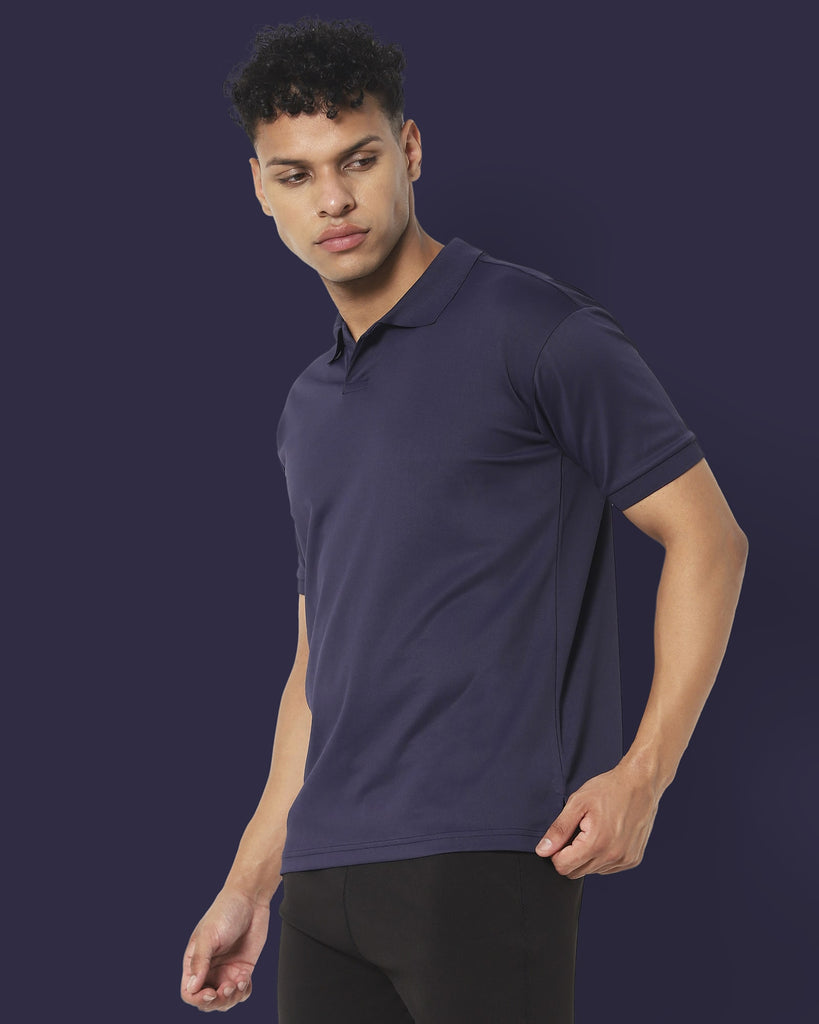 Melangebox Swift Dry Polo : Midnight Navy Blue