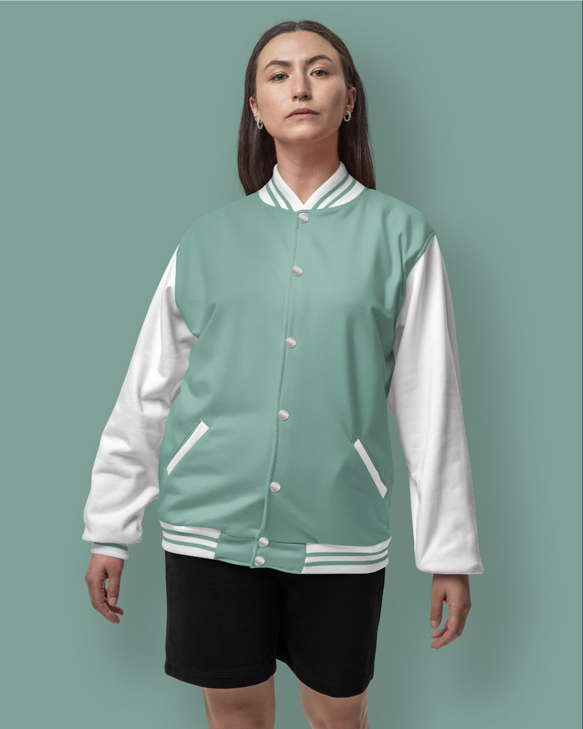 Melangebox Champion Varsity Jacket: Mint Bliss