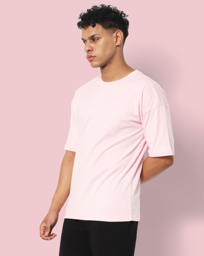 Melangebox Drop Shoulder HW Crew Tee: Baby Pink