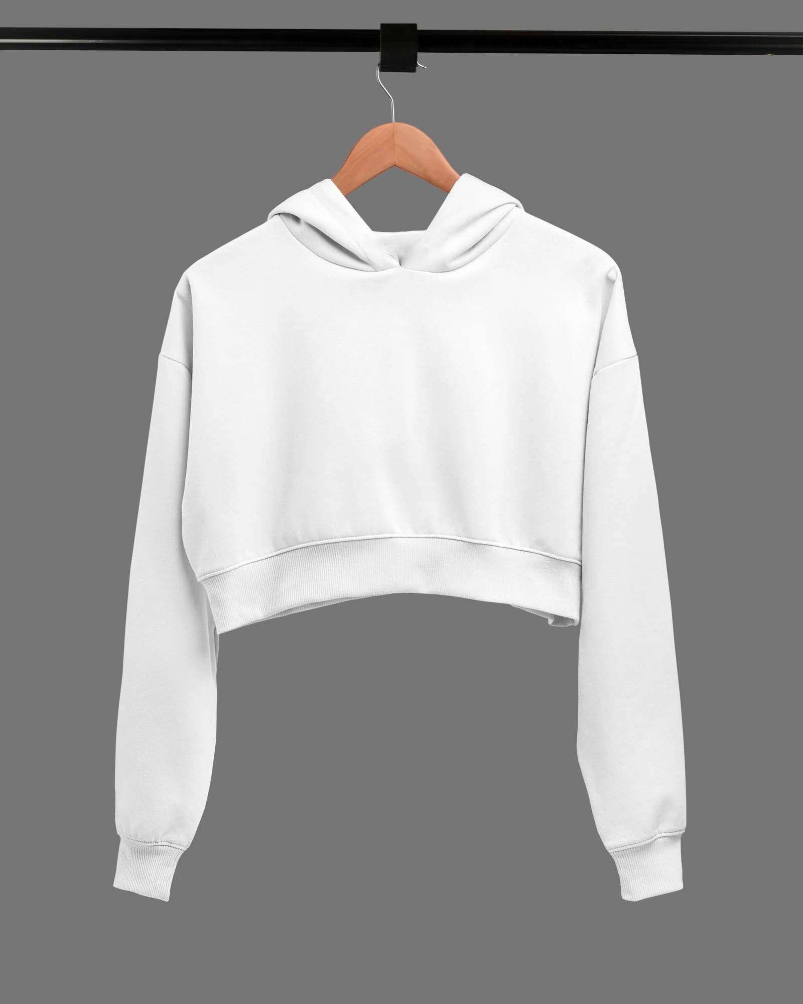 Melangebox Drop Shoulder Crop Oversized Hoodie 100% Pure Cotton