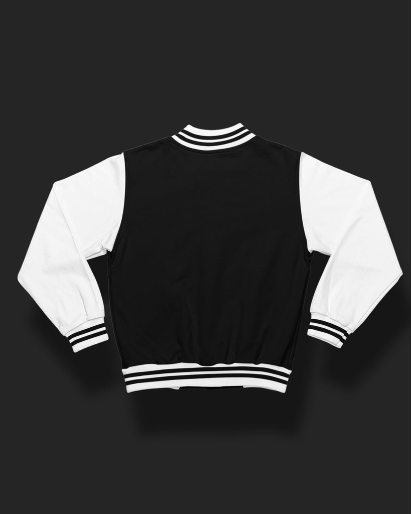 Melangebox Champion Varsity Jacket: Black & White