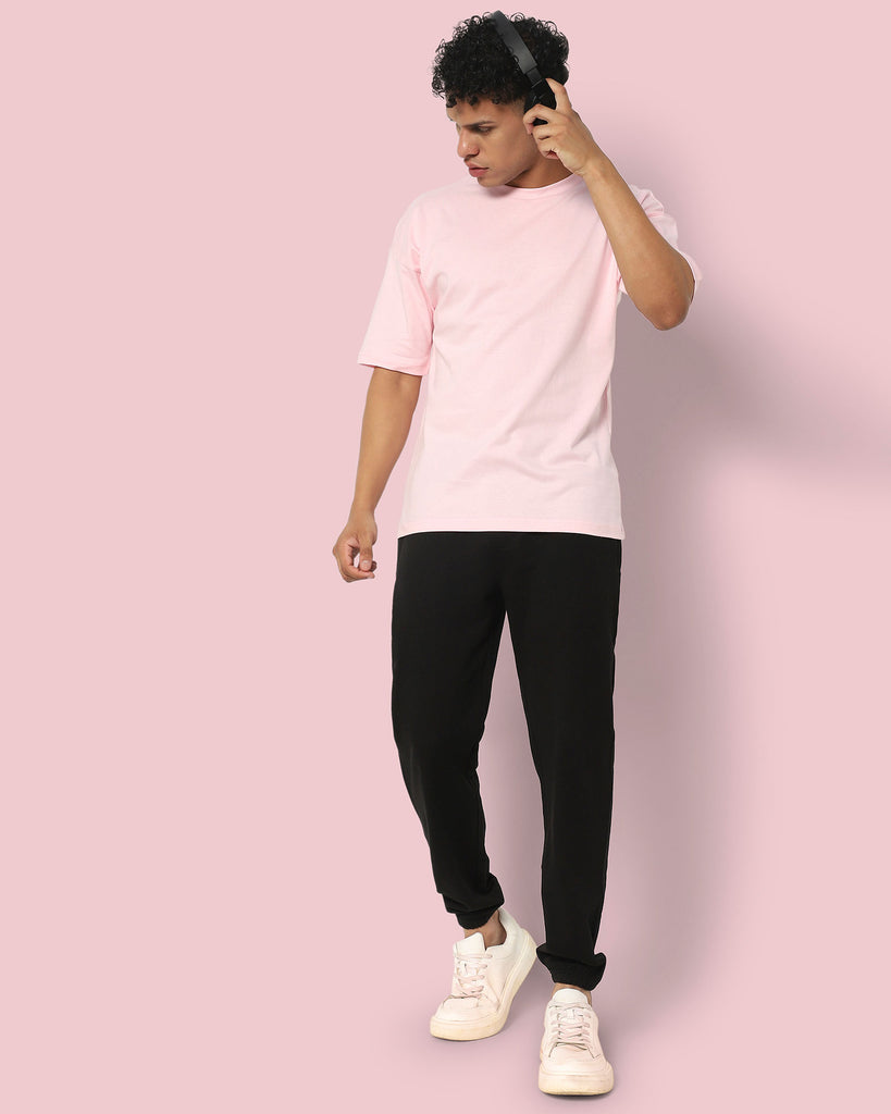 Melangebox Drop Shoulder HW Crew Tee: Baby Pink