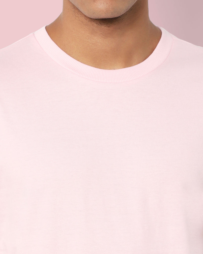 Melangebox Drop Shoulder HW Crew Tee: Baby Pink