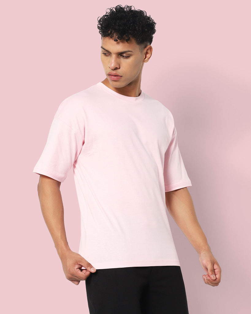 Melangebox Drop Shoulder HW Crew Tee: Baby Pink