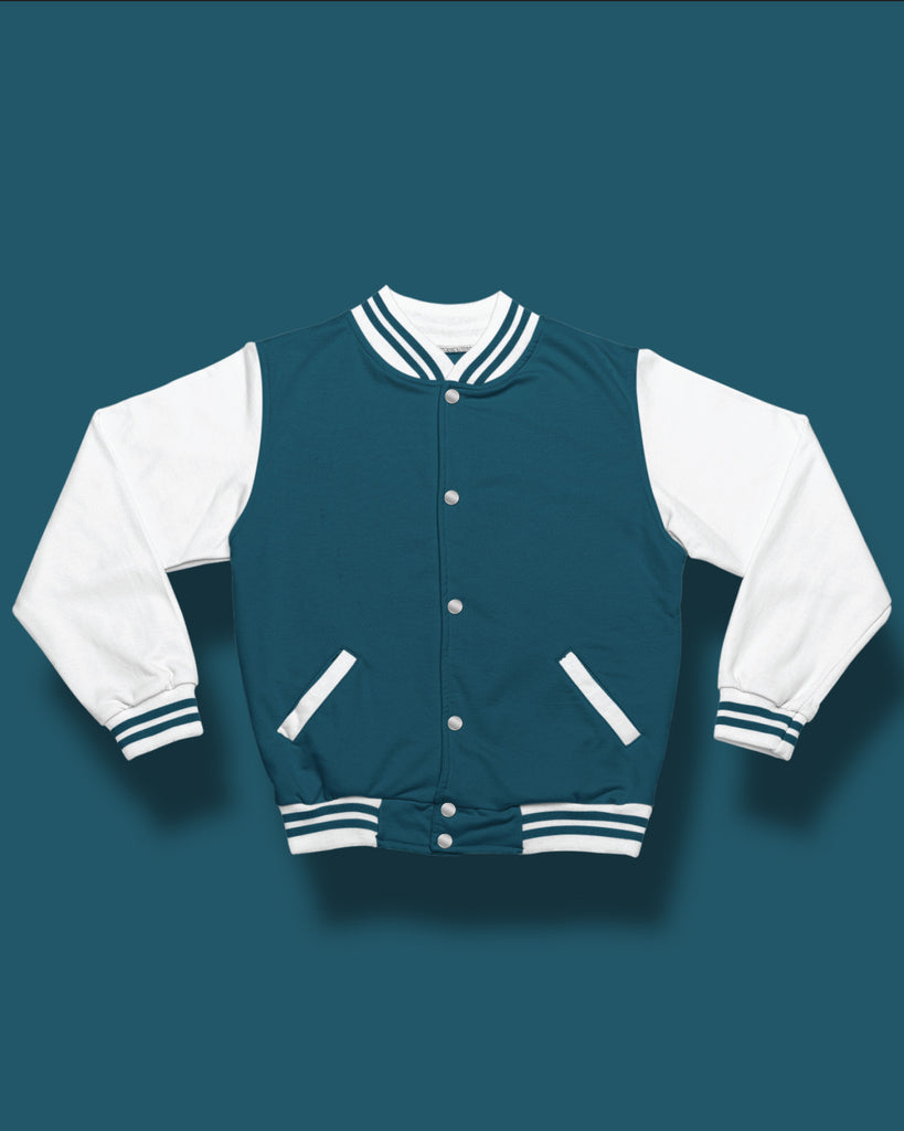 Melangebox Champion Varsity Jacket: Teal Breeze