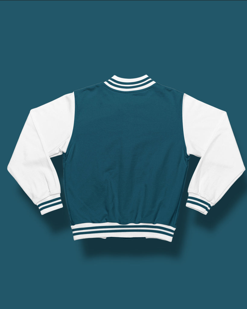 Melangebox Champion Varsity Jacket: Teal Breeze