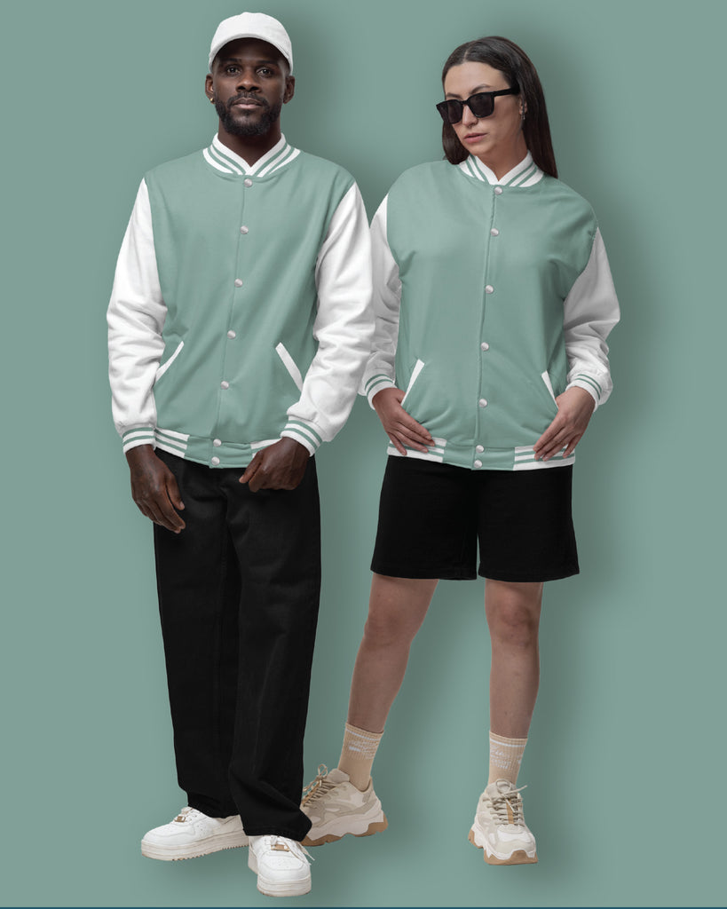 Melangebox Champion Varsity Jacket: Mint Bliss