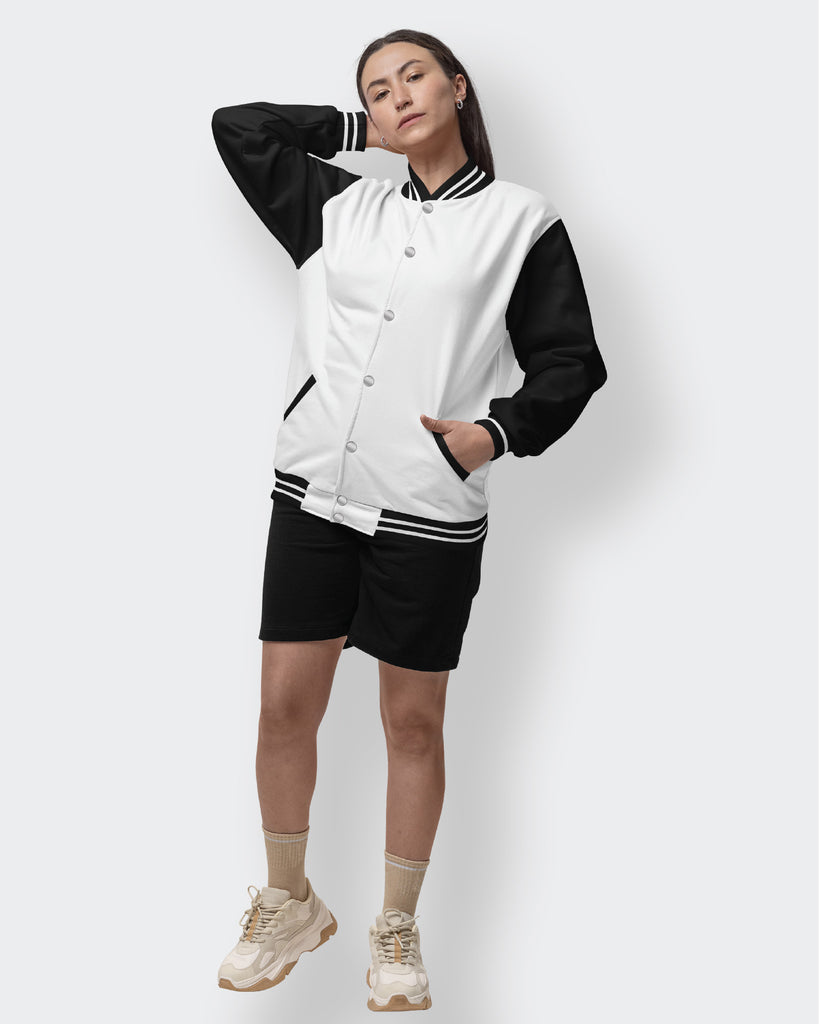 Melangebox Champion Varsity Jacket: Panda Chic