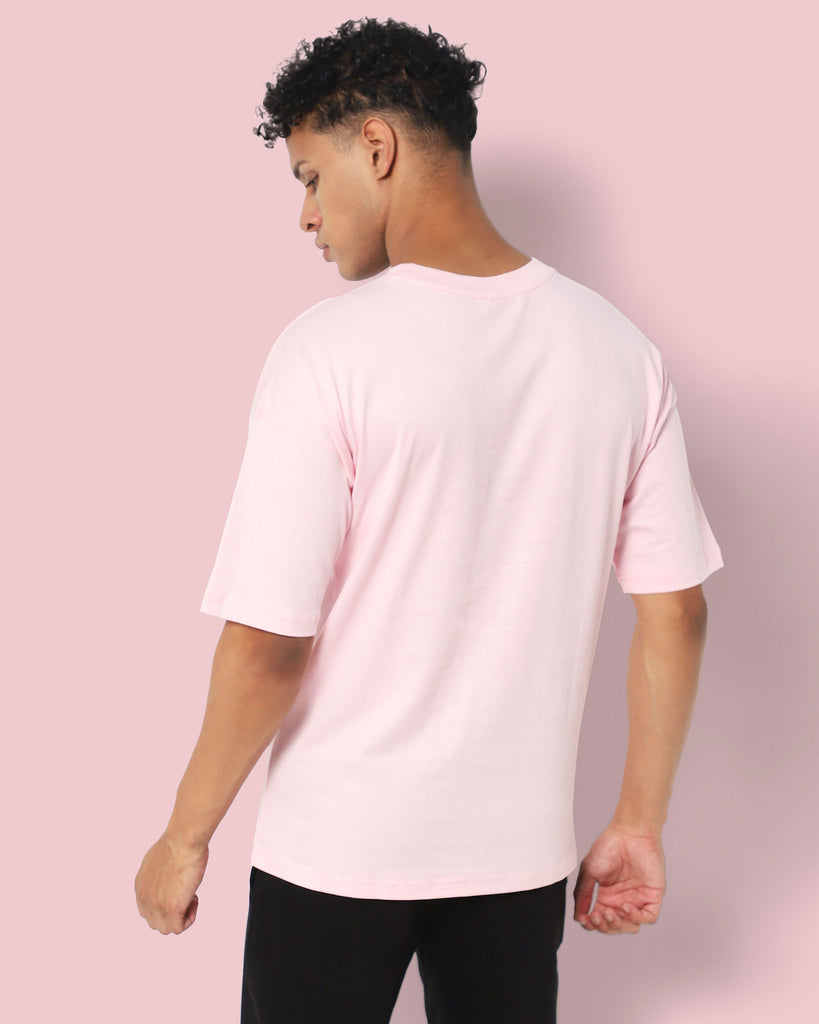 Melangebox Drop Shoulder HW Crew Tee: Baby Pink