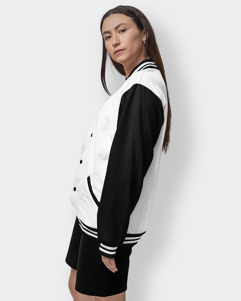 Melangebox Champion Varsity Jacket: Panda Chic