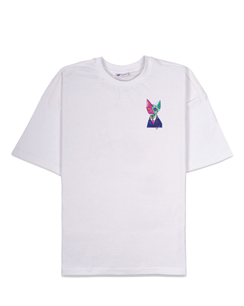 Melangebox AI Mr. Bolt Dropshoulder Crew: White