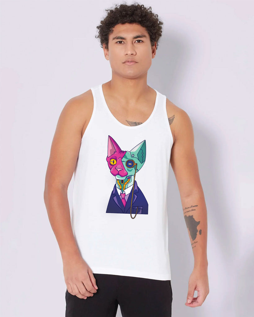 Melangebox AI Mr. Bolt Tank Top: White