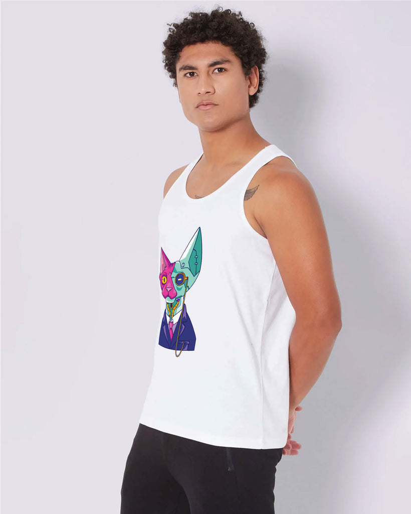 Melangebox AI Mr. Bolt Tank Top: White