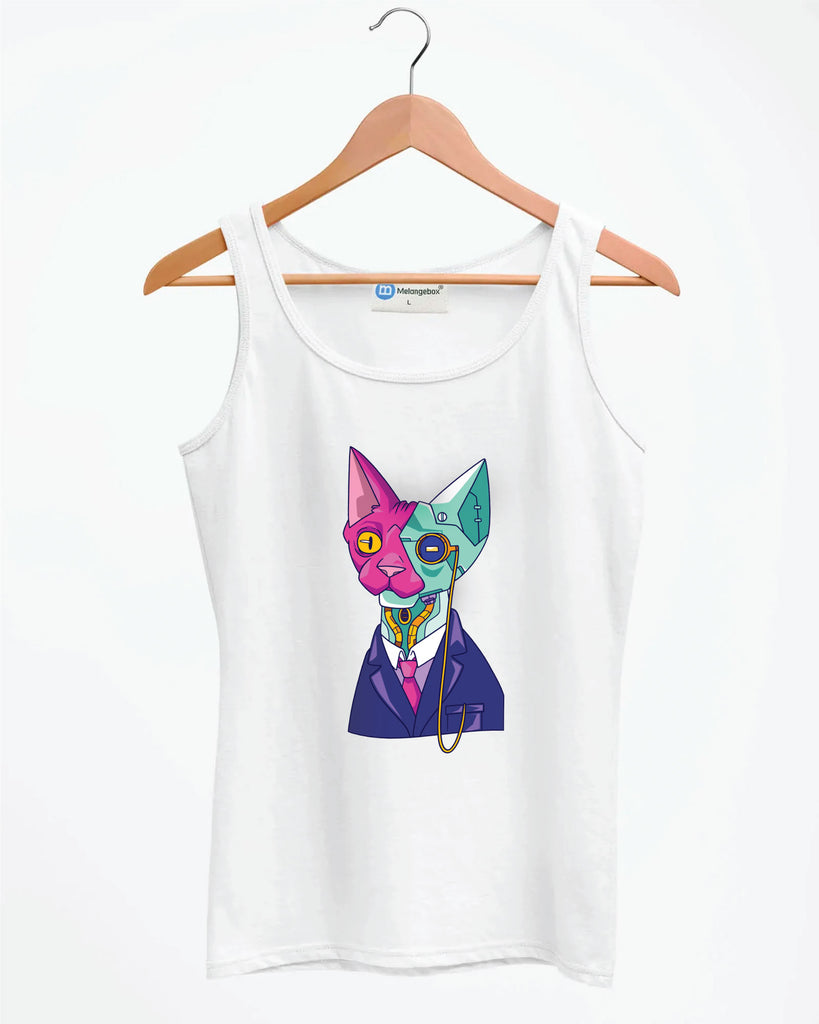 Melangebox AI Mr. Bolt Tank Top: White