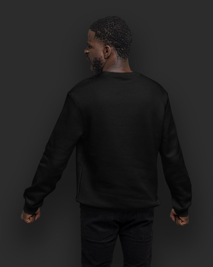 Melangebox Solid Drop Shoulder Sweatshirt: Black