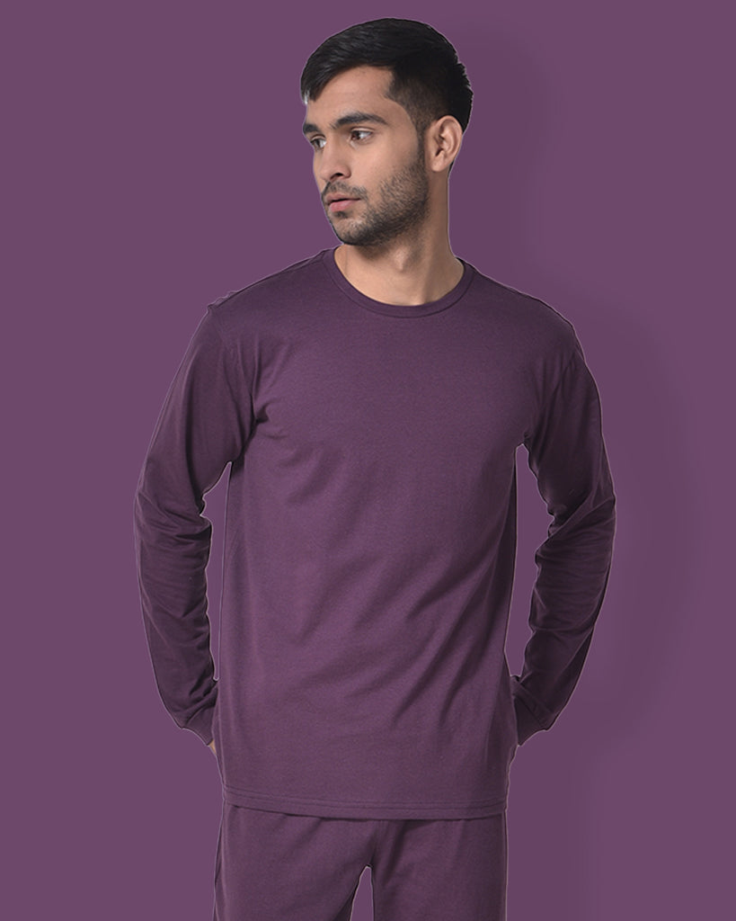 Melangebox Full Sleeves Crew Neck: Wine