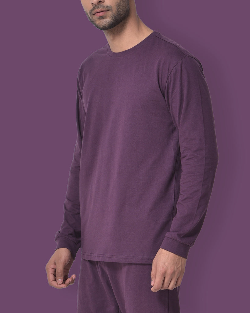 Melangebox Full Sleeves Crew Neck: Wine