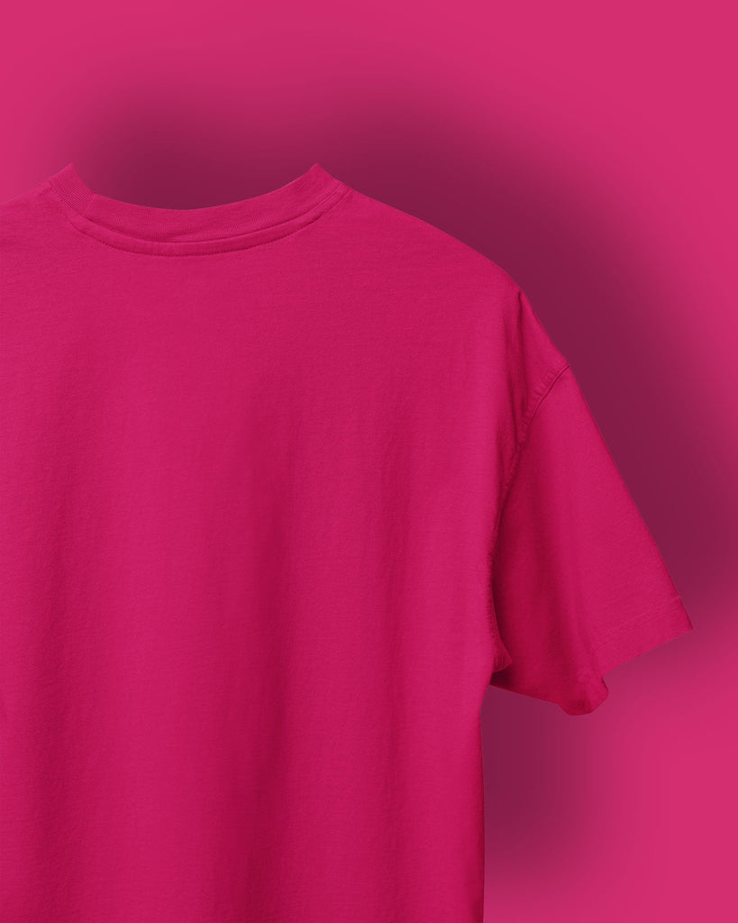 Melangebox Drop Shoulder HW Crew Tee: Cerise