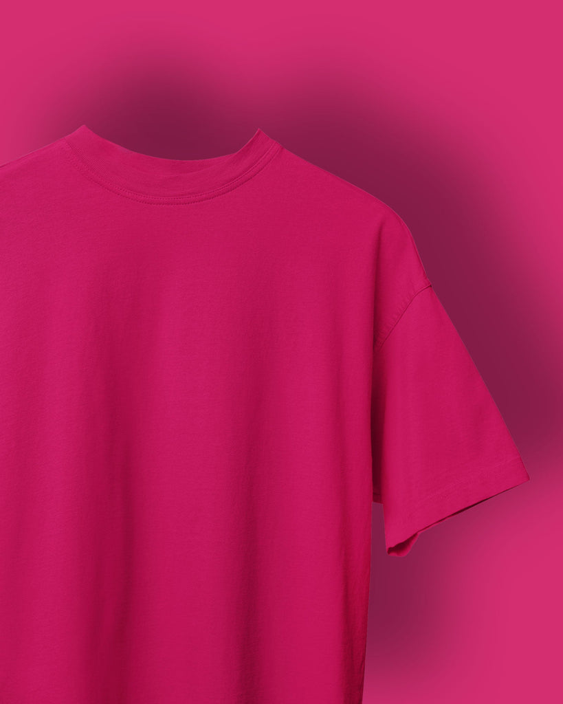 Melangebox Drop Shoulder HW Crew Tee: Cerise