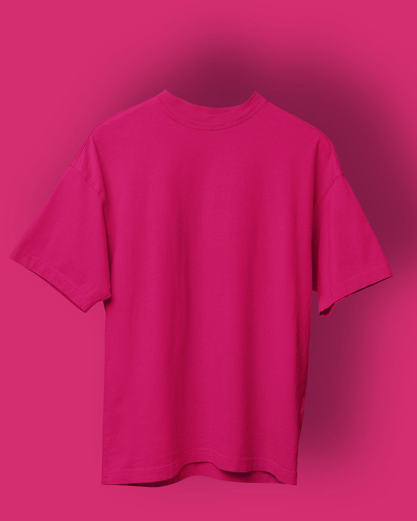 Melangebox Drop Shoulder HW Crew Tee: Cerise