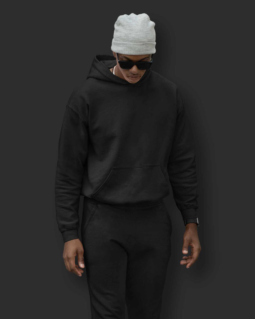 Melangebox Classic Hoodie: Jet Black