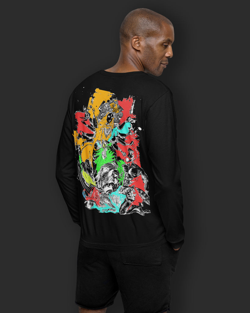 Melangebox Mahakali Full Sleeves Crew Neck: Black