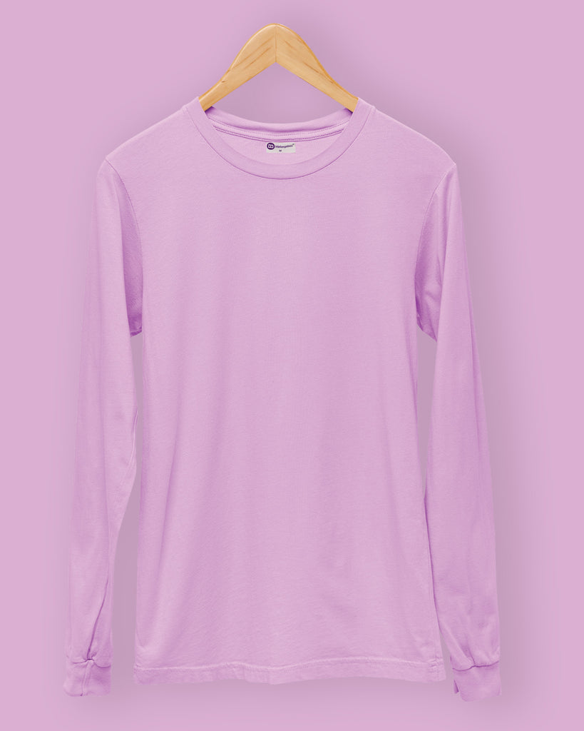 Melangebox Full Sleeves Crew Neck: Mauve Purple