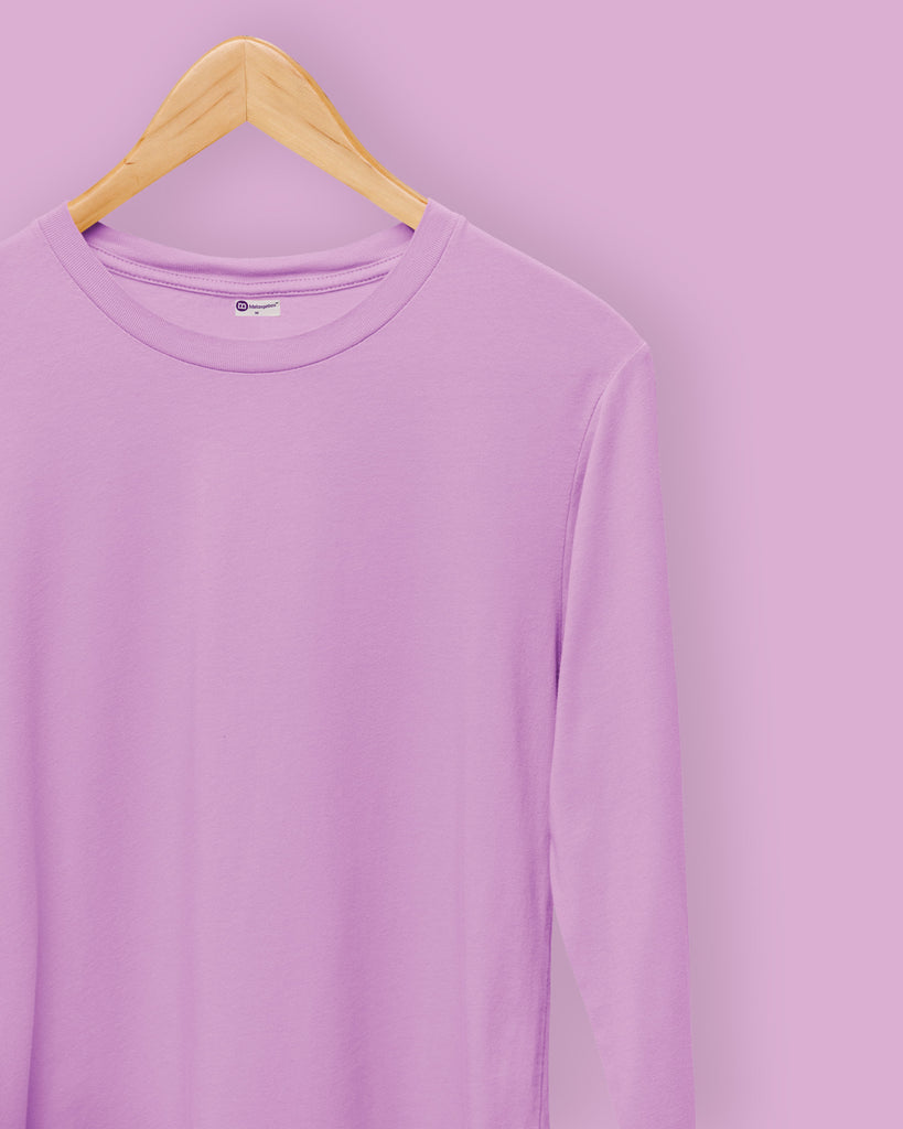 Melangebox Full Sleeves Crew Neck: Mauve Purple