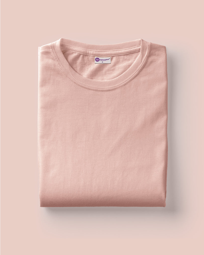 Melangebox Full Sleeves Crew Neck: Peach