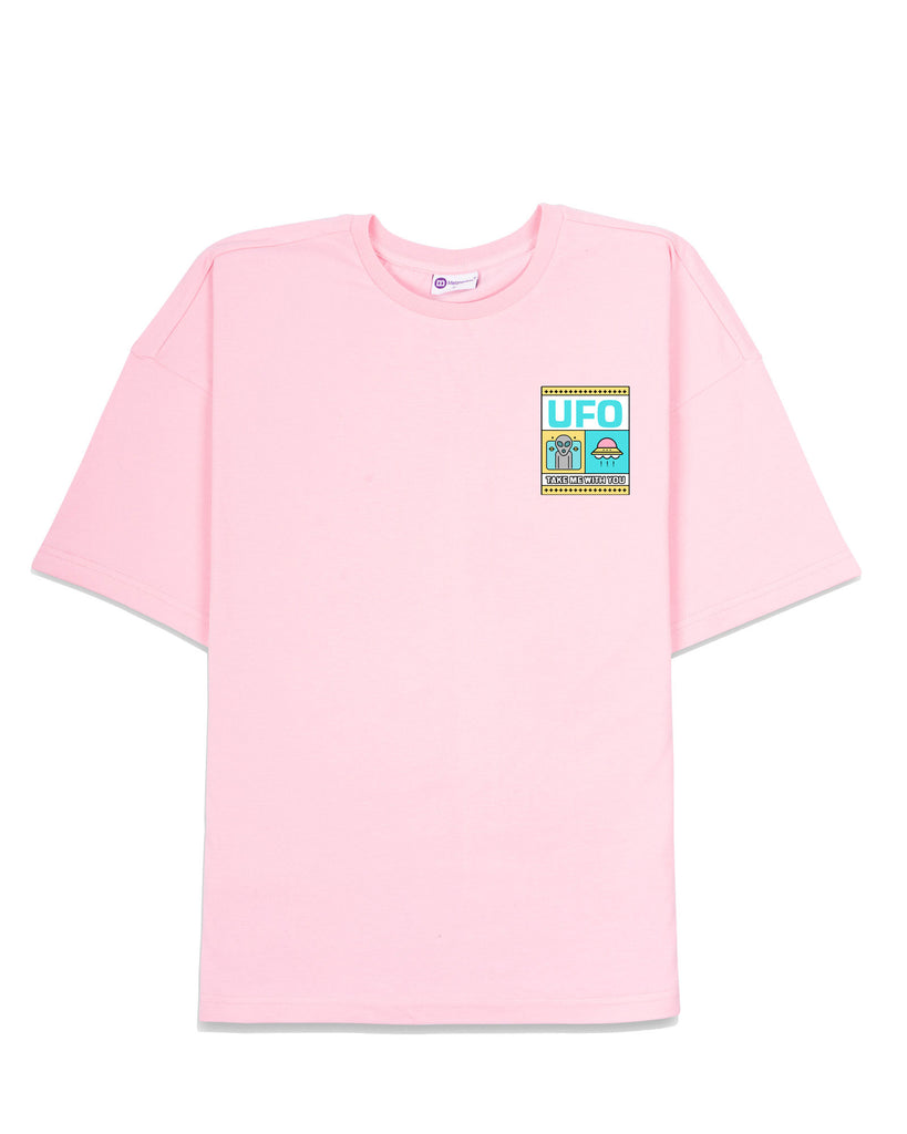 Melangebox UFO Dropshoulder Crew Neck: Baby Pink