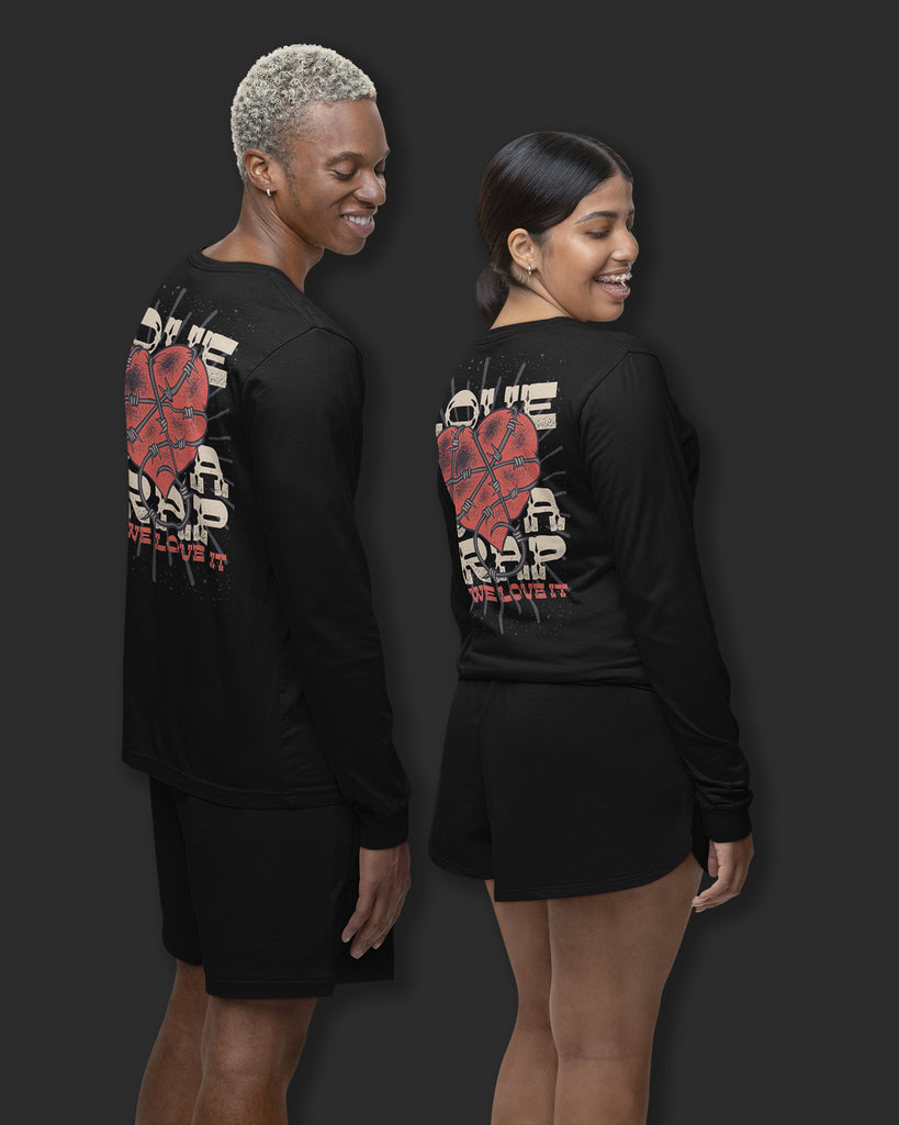 Melangebox Valentine Full Sleeves Crew Neck: Black