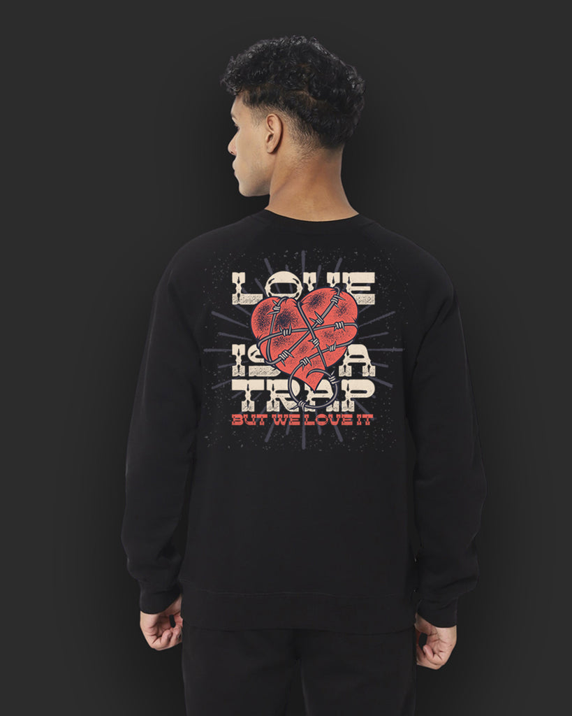 Melangebox Valentine HW Crew Sweatshirt: Black