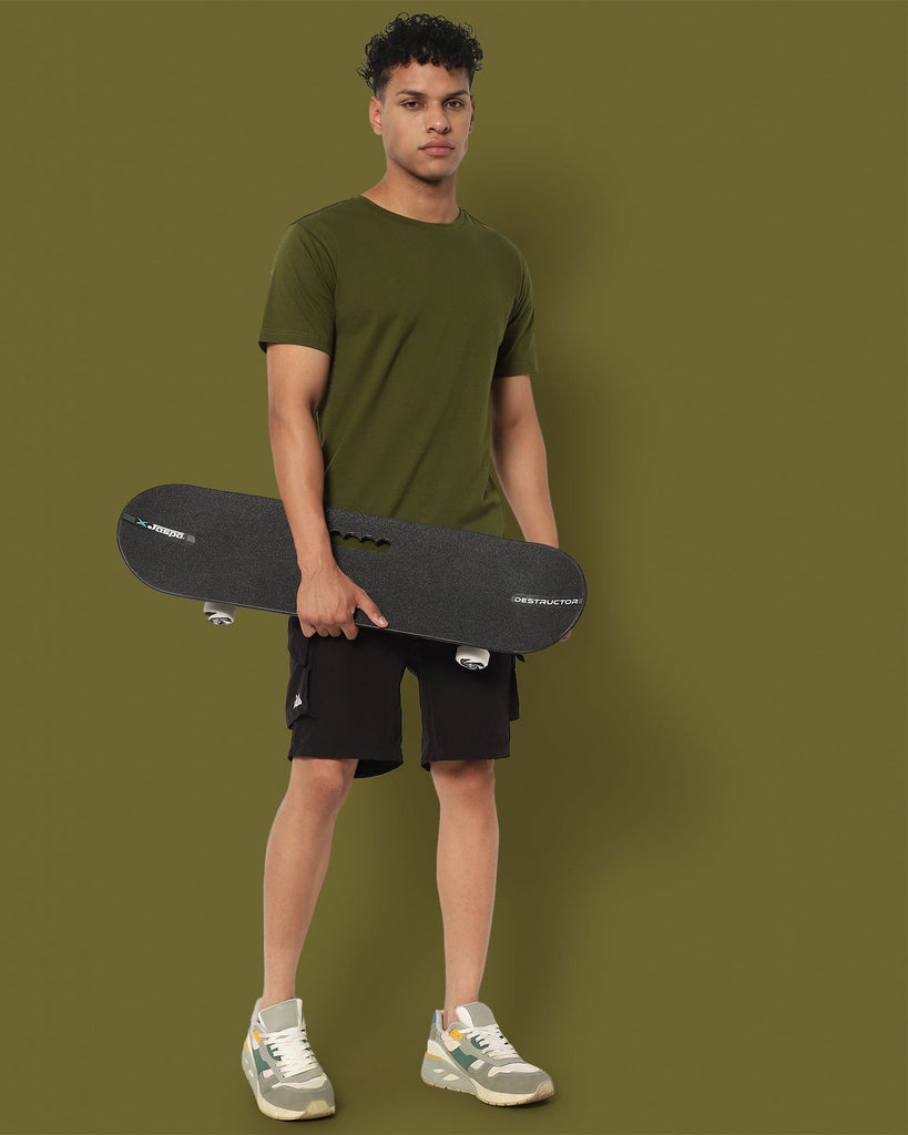 Melangebox Next Generation Crew Neck Tee: Olive Green