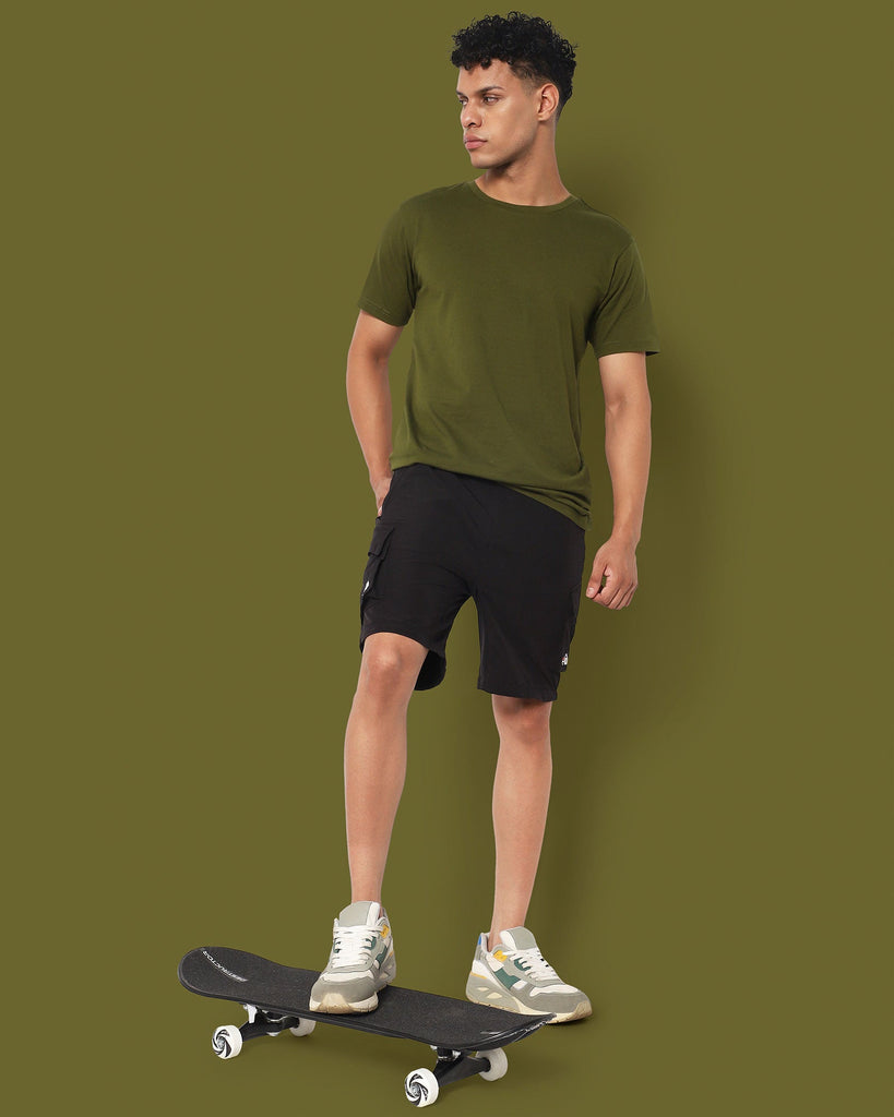 Melangebox Next Generation Crew Neck Tee: Olive Green