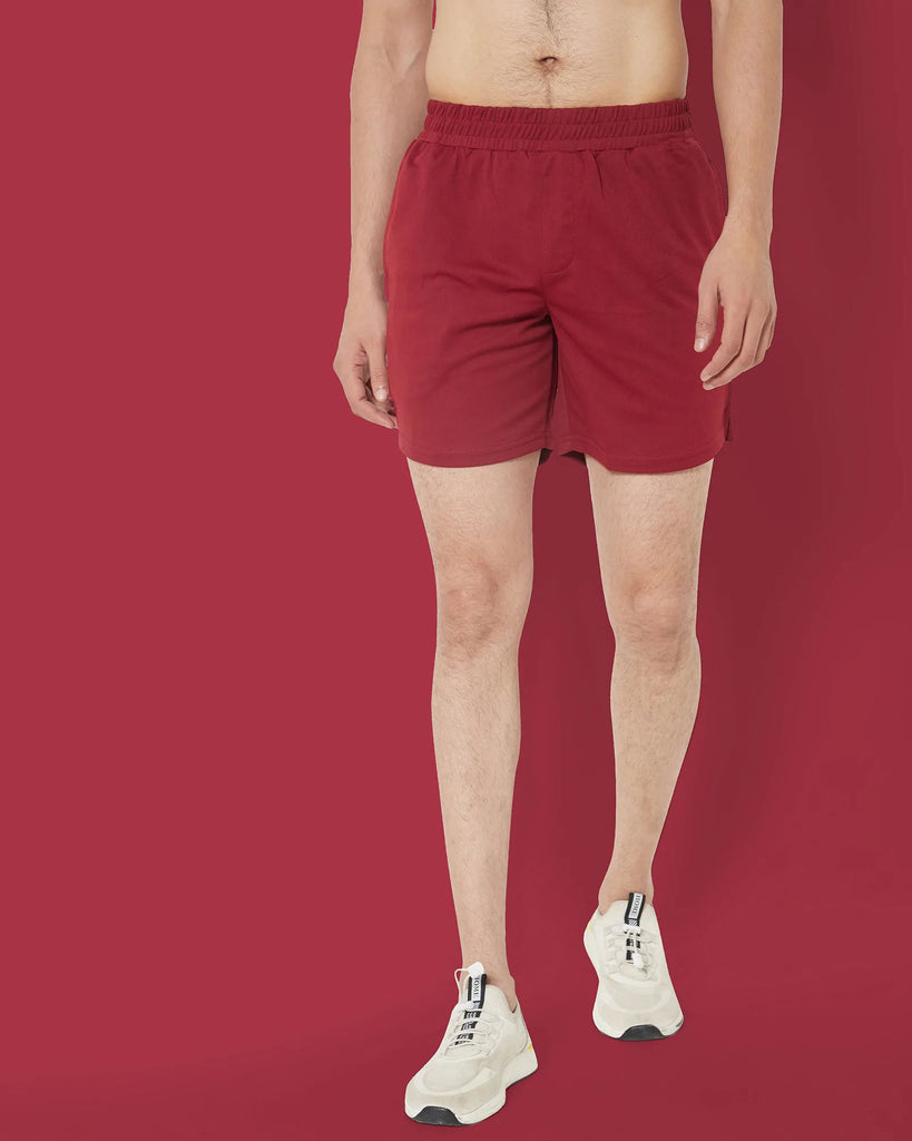 Melangebox Active Shorts : Maroon Berry